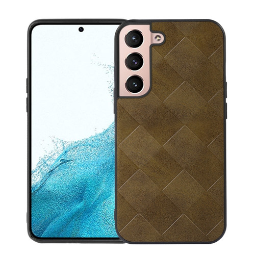 Samsung Galaxy S22+ 5G Weave Plaid PU Phone Case - Green