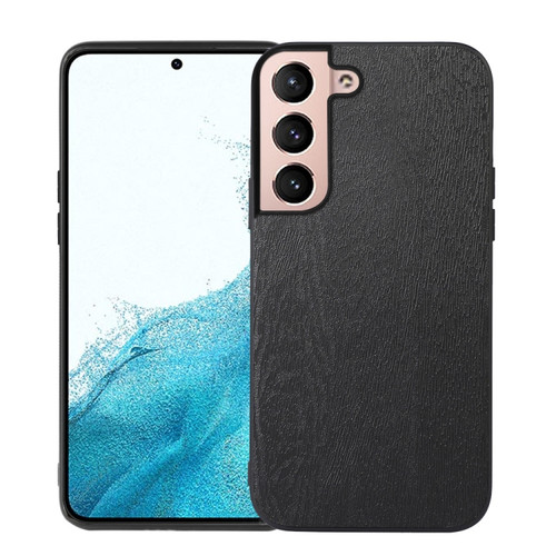 Samsung Galaxy S22+ 5G Wood Texture PU Phone Case - Black