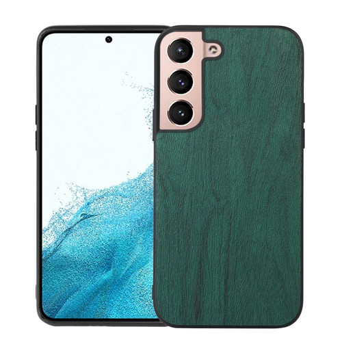 Samsung Galaxy S22+ 5G Wood Texture PU Phone Case - Green