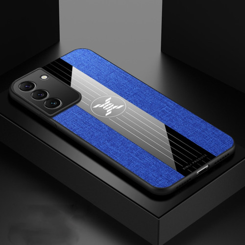Samsung Galaxy S22+ 5G XINLI Stitching Cloth Textue Shockproof TPU Phone Case - Blue