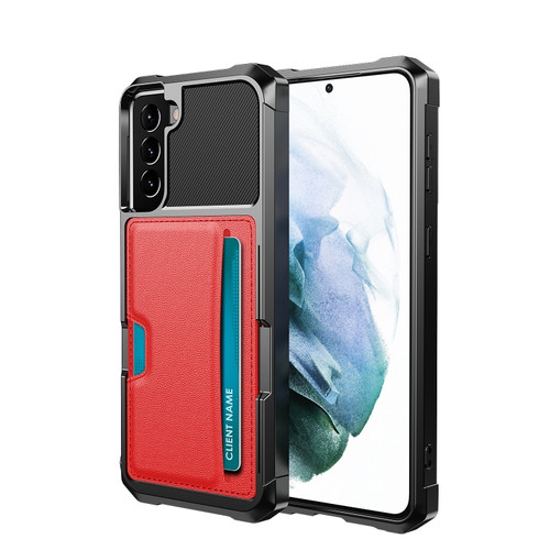 Samsung Galaxy S22+ 5G ZM02 Card Slot Holder Phone Case - Red
