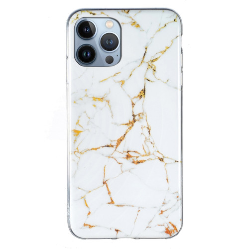 IMD Marble TPU Phone Case iPhone 15 Pro Max - White