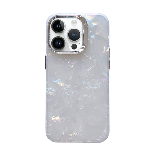 iPhone 15 Pro Max Gradient Shell Texture TPU + Acrylic IMD Phone Case - Silver