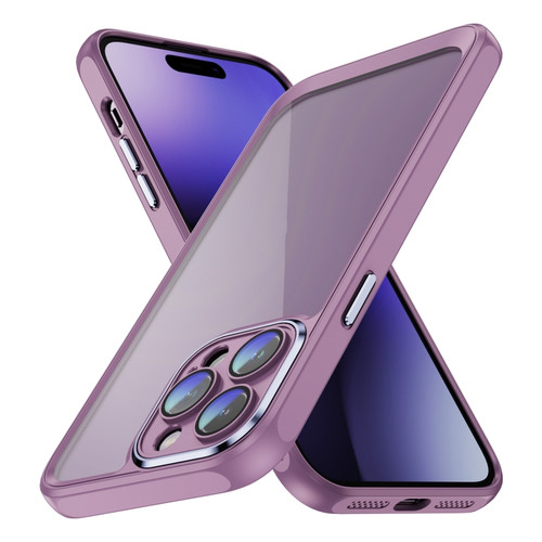 iPhone 15 Pro Max PC + TPU Phone Case with Lens Film - Light Purple