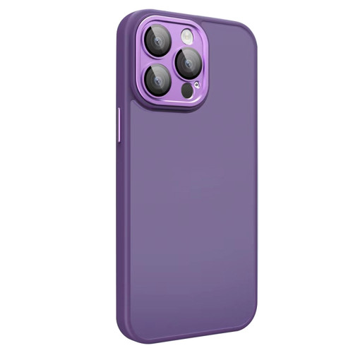 iPhone 15 Pro Max All-inclusive TPU Edge Acrylic Back Phone Case with Lens Film - Deep Purple