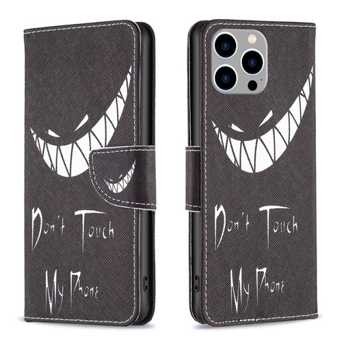 iPhone 15 Pro Max Colored Drawing Pattern Leather Phone Case - Smirk