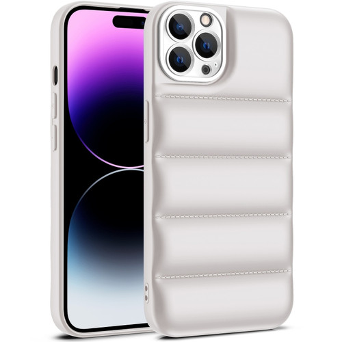 iPhone 15 Pro Max Eiderdown Airbag Shockproof Phone Case - White