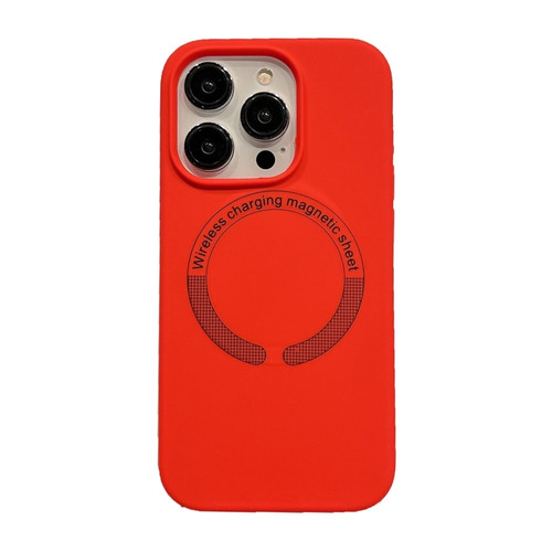 iPhone 15 Pro Max Magsafe Magnetic Silicone Phone Case - Red