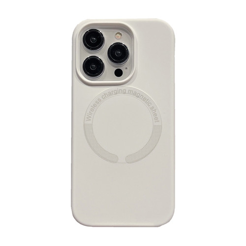 iPhone 15 Pro Max Magsafe Magnetic Silicone Phone Case - White