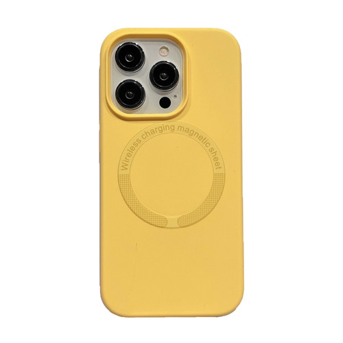 iPhone 15 Pro Max Magsafe Magnetic Silicone Phone Case - Yellow