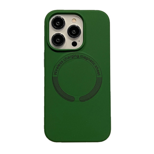 iPhone 15 Pro Max Magsafe Magnetic Silicone Phone Case - Green