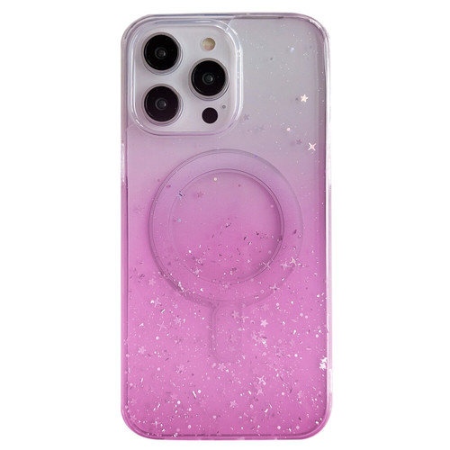 iPhone 15 Pro Max MagSafe Glitter Hybrid Clear TPU Phone Case - Pink