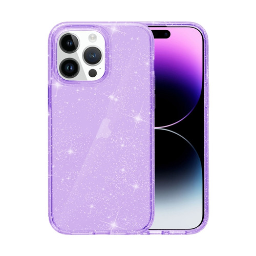 iPhone 15 Pro Shockproof Terminator Glitter Powder Phone Case - Purple