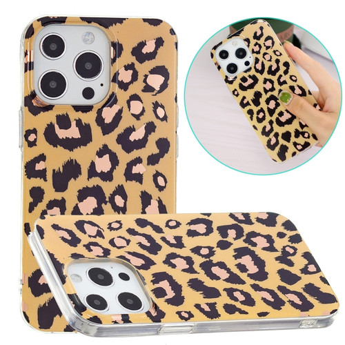 Electroplating Soft TPU Phone Case iPhone 15 Pro - Leopard Print