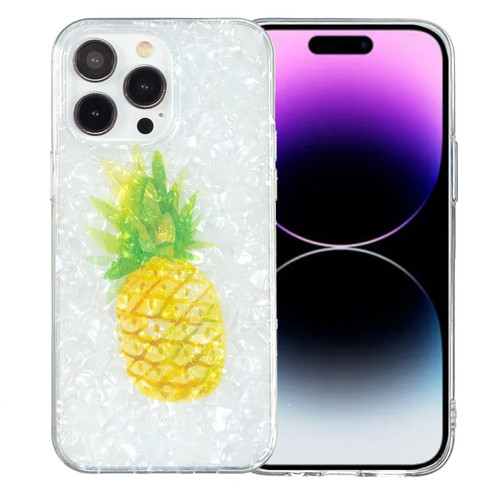 iPhone 15 Pro IMD Shell Pattern TPU Phone Case - Pineapple