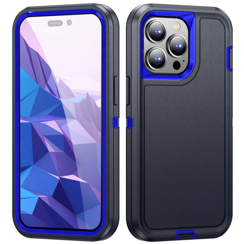 iPhone 15 Pro Life Waterproof Rugged Phone Case - Dark Blue + Royal Blue