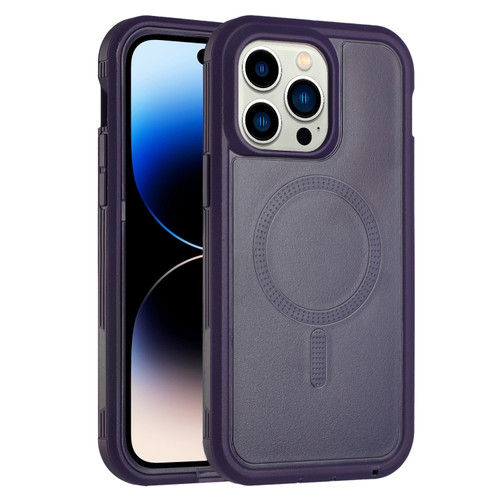 iPhone 15 Pro Defender Series XT MagSafe Magnetic PC + TPU Shockproof Phone Case - Dark Purple