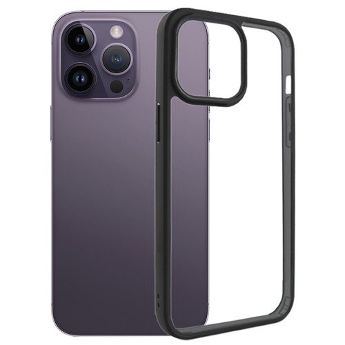 iPhone 15 Pro Frosted TPU + Transparent PC Phone Case - Black