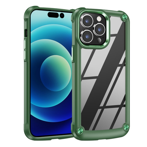 iPhone 15 Pro TPU + PC Lens Protection Phone Case - Green