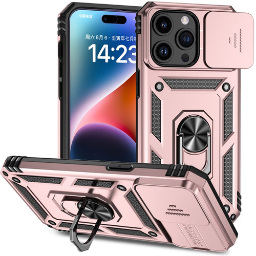 iPhone 15 Pro Sliding Camshield Holder Phone Case - Rose Gold