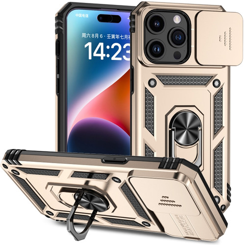 iPhone 15 Pro Sliding Camshield Holder Phone Case - Gold