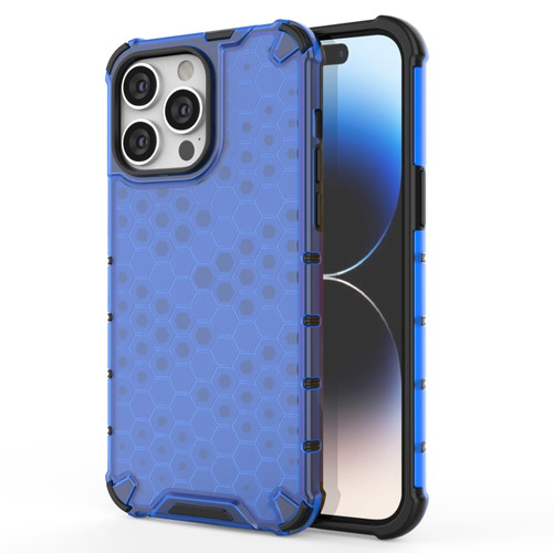 iPhone 15 Pro Honeycomb Phone Case - Blue