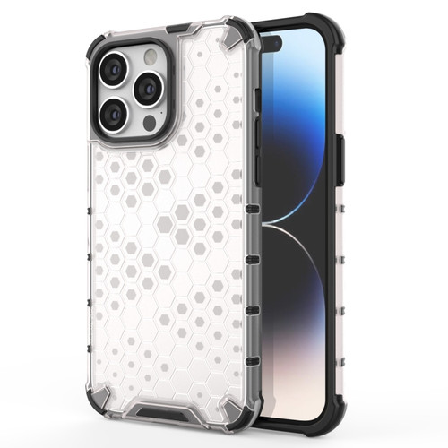 iPhone 15 Pro Honeycomb Phone Case - White