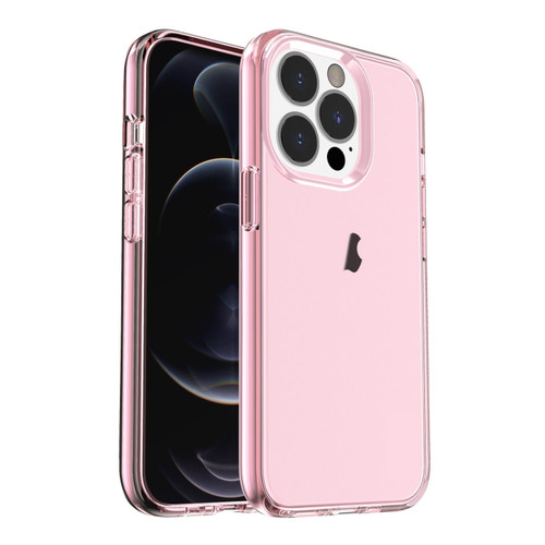 iPhone 15 Pro Shockproof Terminator Transparent Phone Case - Pink