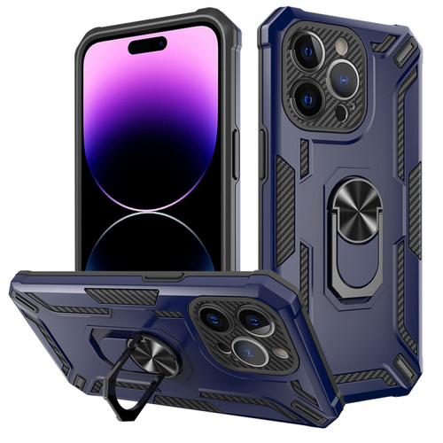 iPhone 15 Pro Warship Armor 2 in 1 Shockproof Phone Case - Royal Blue