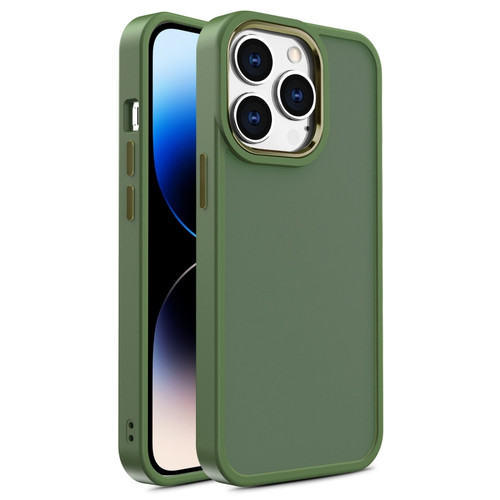 iPhone 15 Pro Shield Skin Feel PC + TPU Phone Case - Dark Green