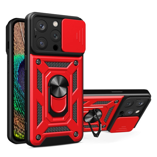 iPhone 15 Pro Sliding Camera Cover Design TPU+PC Phone Case - Red