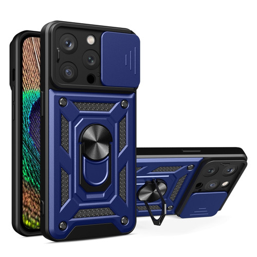 iPhone 15 Pro Sliding Camera Cover Design TPU+PC Phone Case - Blue