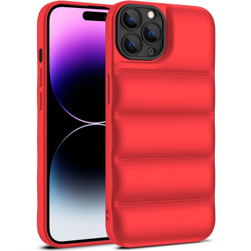 iPhone 15 Pro Eiderdown Airbag Shockproof Phone Case - Red