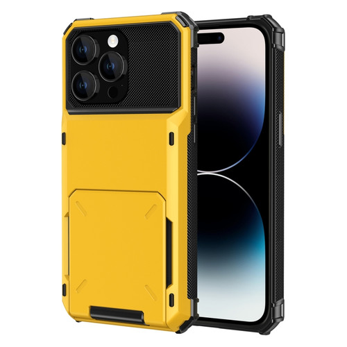 iPhone 15 Pro Scratch-Resistant Shockproof Heavy Duty Rugged Armor Phone Case - Yellow