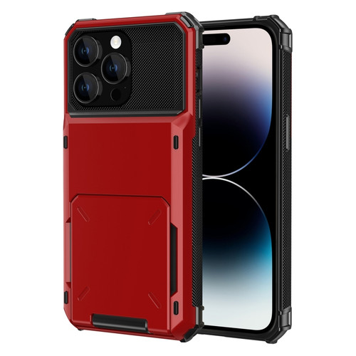 iPhone 15 Pro Scratch-Resistant Shockproof Heavy Duty Rugged Armor Phone Case - Red