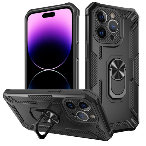 iPhone 15 Pro Warship Armor 2 in 1 Shockproof Phone Case - Black