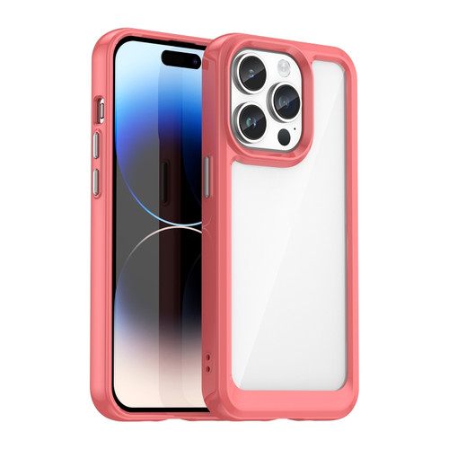 iPhone 15 Pro Colorful Series Acrylic + TPU Phone Case - Red