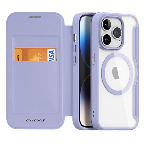 iPhone 15 Pro DUX DUCIS Skin X Pro Series Magsafe PC + TPU Phone Leather Case - Purple