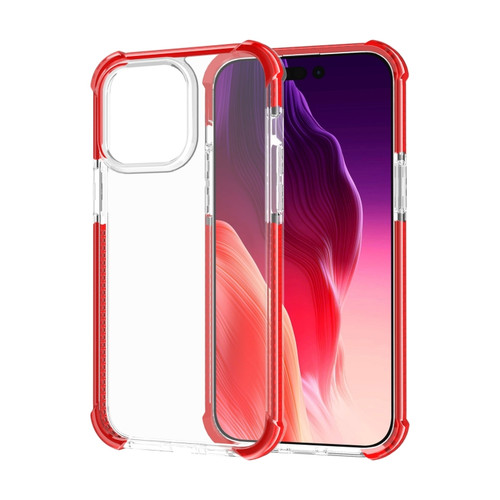 iPhone 15 Pro Four-corner Shockproof TPU + Acrylic Phone Case - Red