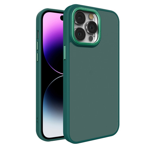 iPhone 15 Pro All-inclusive TPU Edge Acrylic Back Phone Case - Green