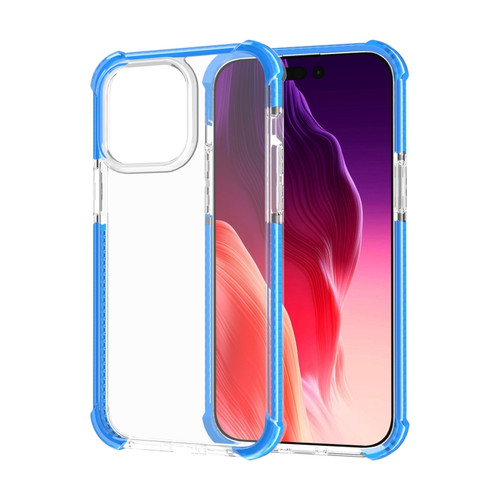 iPhone 15 Pro Four-corner Shockproof TPU + Acrylic Phone Case - Blue