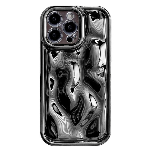 iPhone 15 Pro Electroplating Meteorite Texture TPU Phone Case - Black