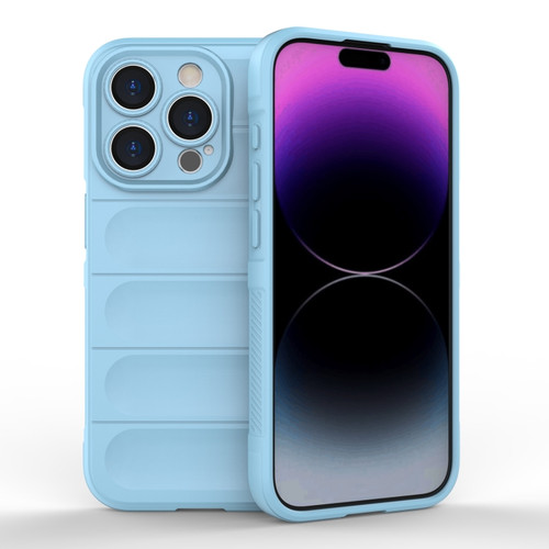 iPhone 15 Pro Magic Shield TPU + Flannel Phone Case - Light Blue