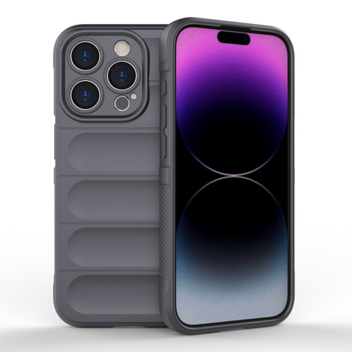 iPhone 15 Pro Magic Shield TPU + Flannel Phone Case - Dark Grey