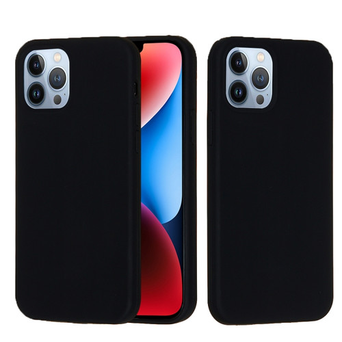 iPhone 15 Pro Solid Color Silicone Phone Case - Black