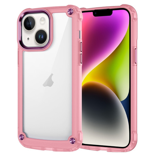 iPhone 15 Skin Feel TPU + PC Phone Case - Transparent Pink