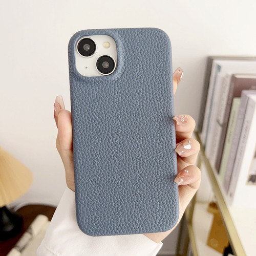 iPhone 15 Litchi Texture All-inclusive Shockproof Phone Case - Grey