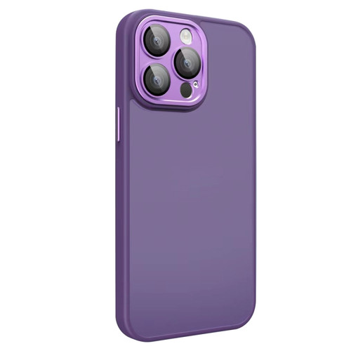 iPhone 15 All-inclusive TPU Edge Acrylic Back Phone Case with Lens Film - Deep Purple