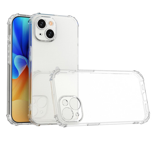 iPhone 15 Four-Corner Shockproof Clear TPU Phone Case - Transparent
