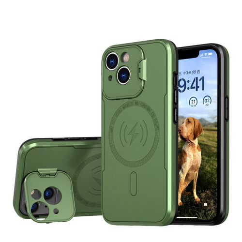 iPhone 15 MagSafe Magnetic Invisible Camera Holder Phone Case - Green